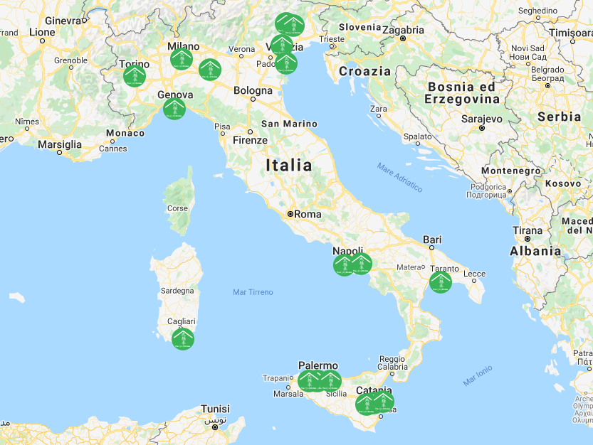 mappa dei partecipanti al corso online di taichichuan