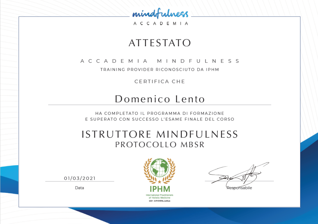 qualifica di Istruttore di Mindfulness IPHM