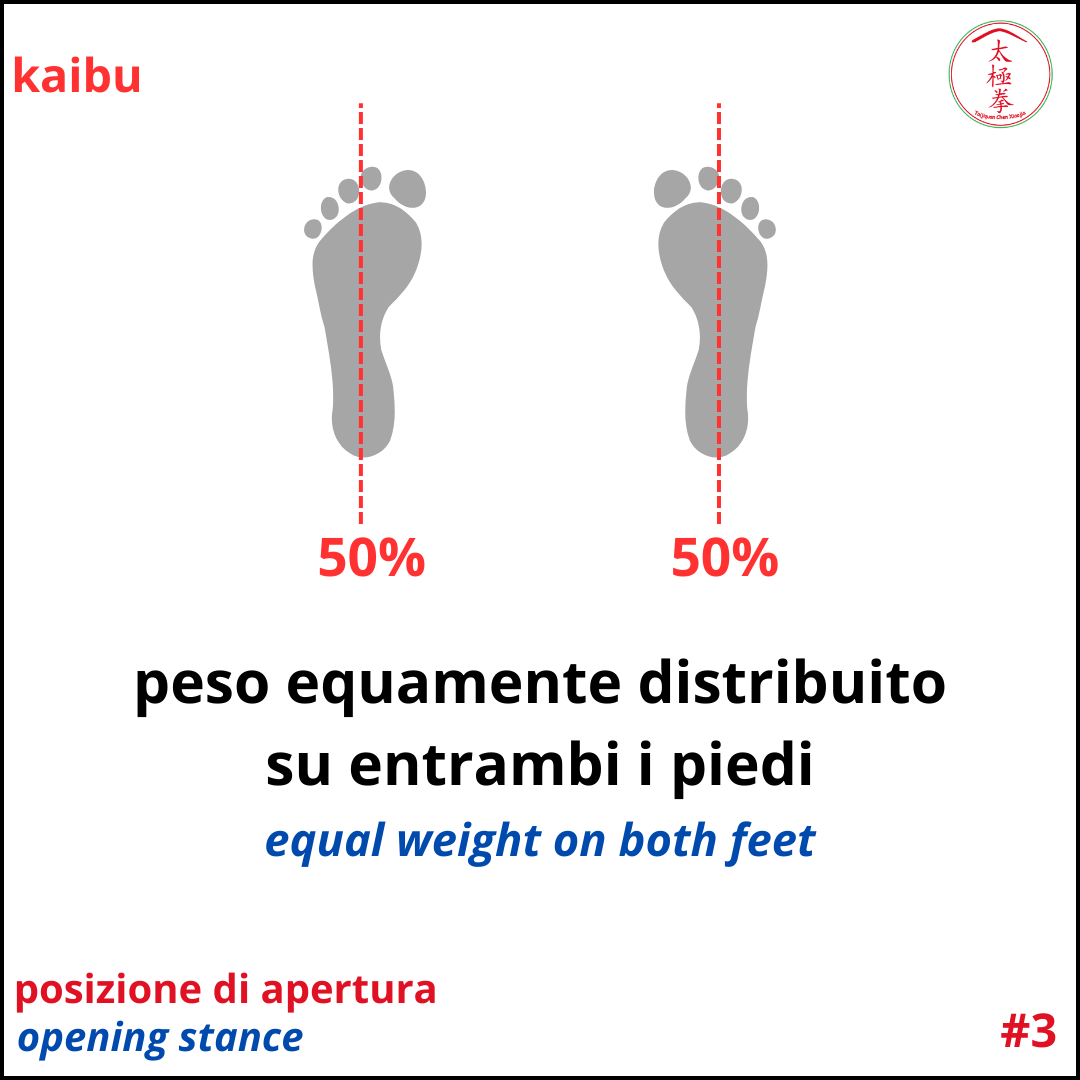 La posizione Kaibu - Nota #3: Il peso del corpo è equamente distribuito sui piedi. Kaibu Stance - Hint #3: The body weight is evenly distributed on the feet.